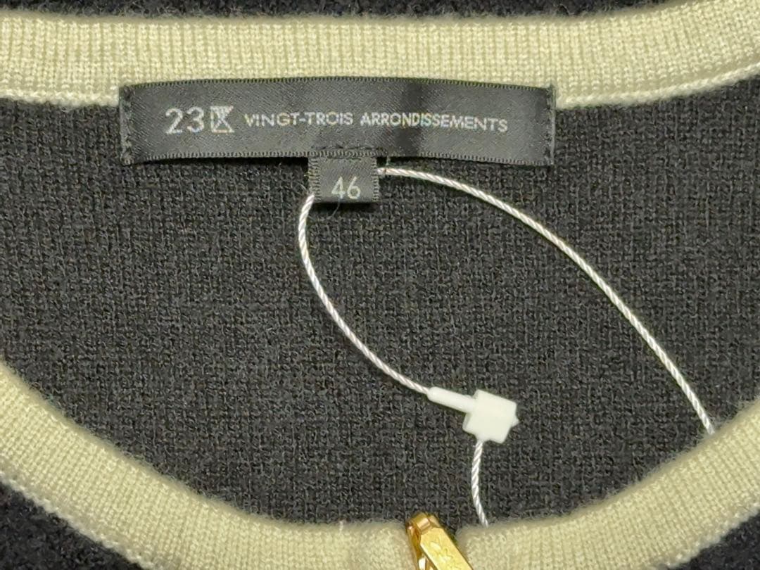 《新品》23区【洗える】ミニブークレニット バイカラー ジャケット（サイズ46）