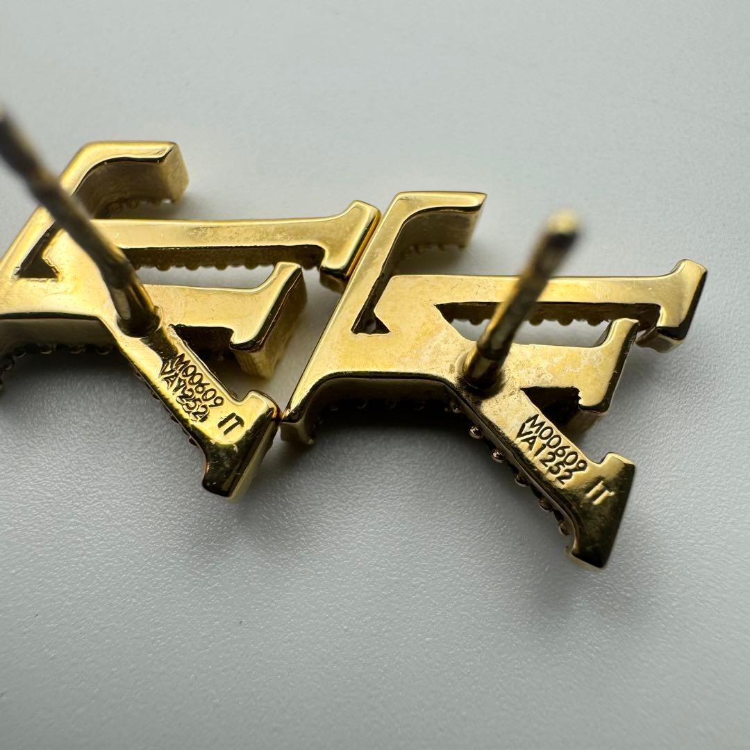 ルイヴィトン ピアス ゴールド LV アイコニック ストラス モノグラム 箱付き