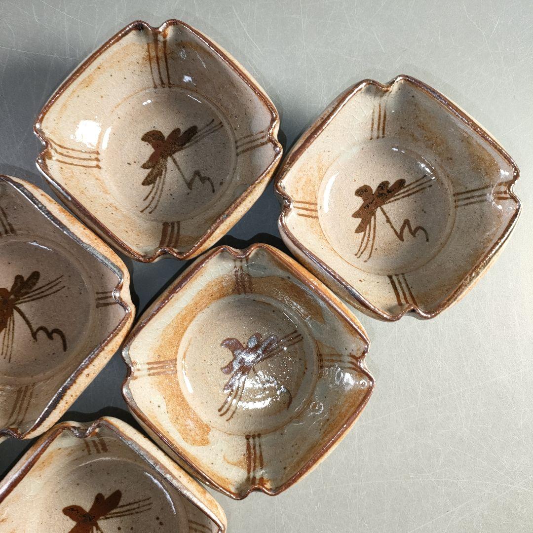 A1377-5/十三代中里太郎右衛門窯/絵唐津向付6客/共箱/銘々皿/懐石道具/