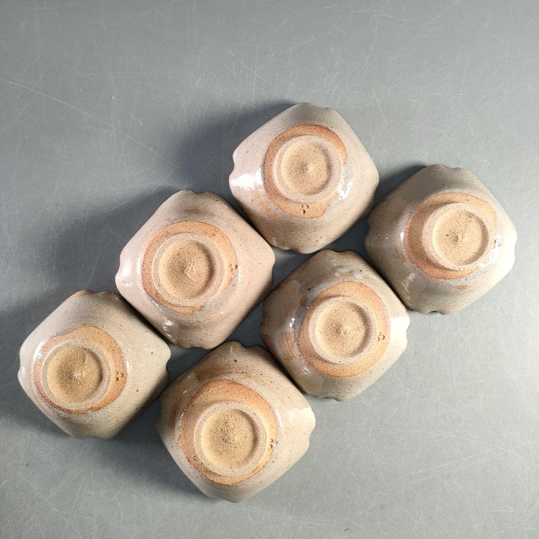 A1377-5/十三代中里太郎右衛門窯/絵唐津向付6客/共箱/銘々皿/懐石道具/