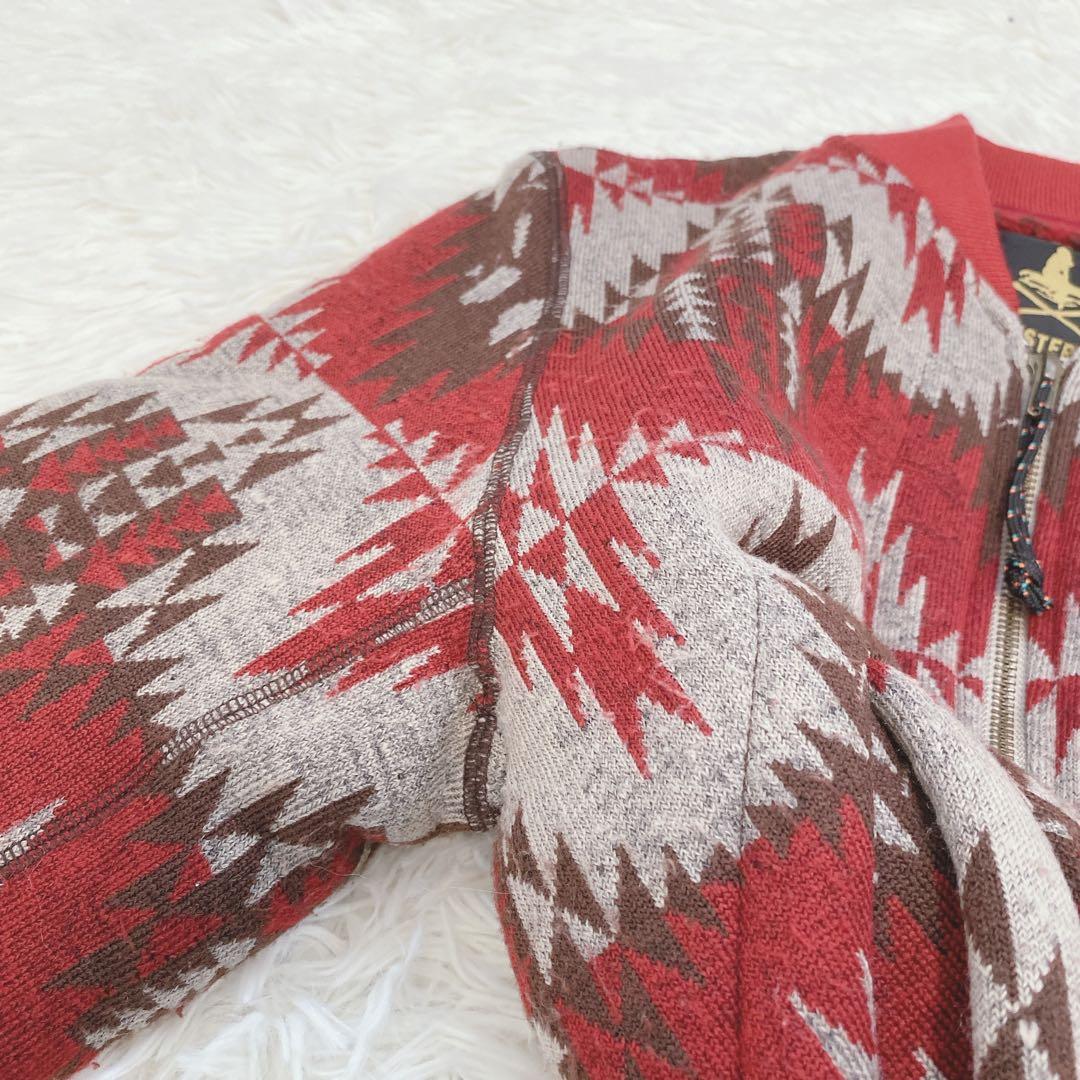 ヒステリックグラマー ネイティブ柄ブルゾン フルジップ ヒスガール 赤 男女兼用