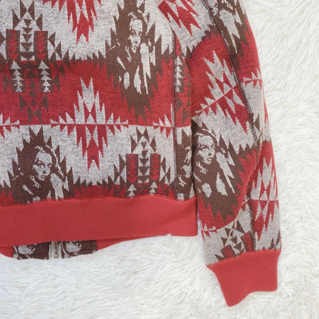 ヒステリックグラマー ネイティブ柄ブルゾン フルジップ ヒスガール 赤 男女兼用