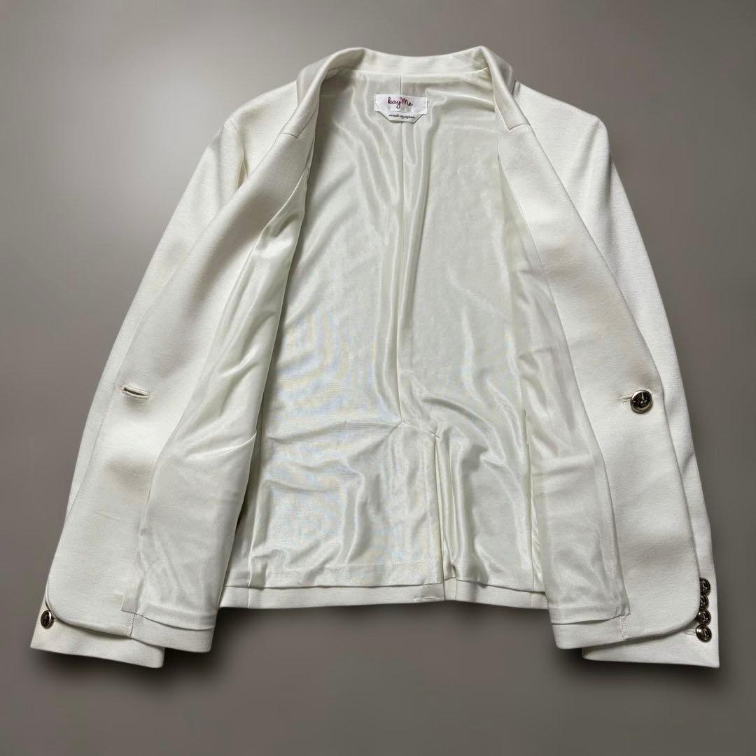 【極美品✨洗える】ケイミー テーラードジャケット 金ボタン ストレッチ