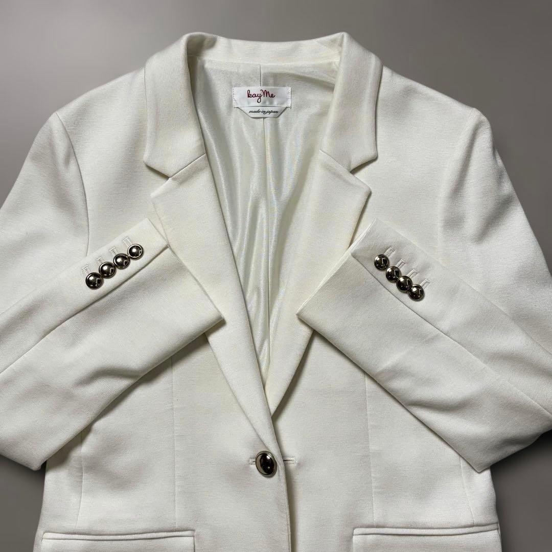 【極美品✨洗える】ケイミー テーラードジャケット 金ボタン ストレッチ