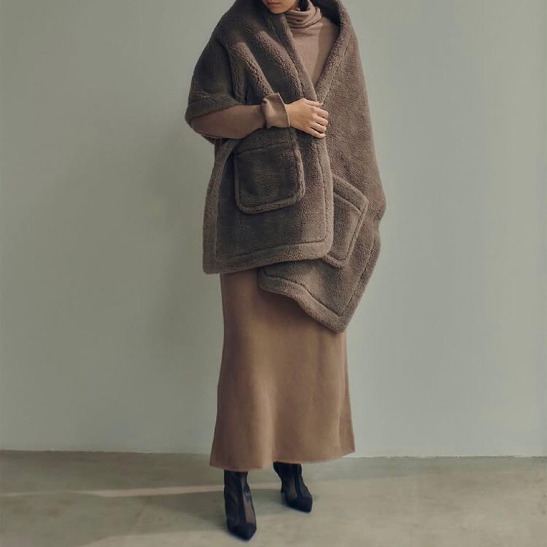 再値下げいたしました！未使用 ハウント HAUNT ボアストール キャメル