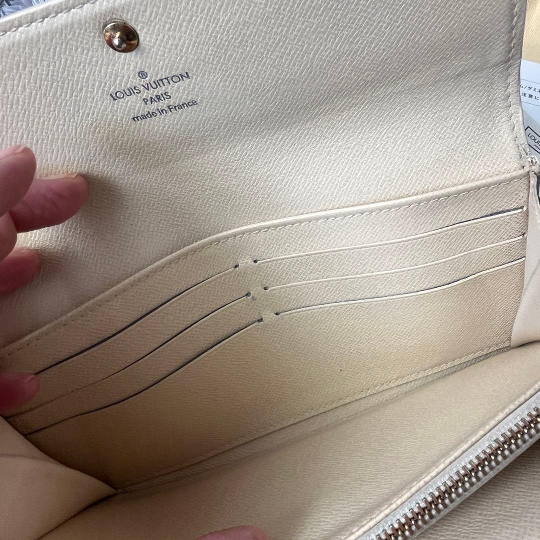 ルイヴィトン　ダミエアズール　長財布　ポルトフォイユサラ　ホワイト