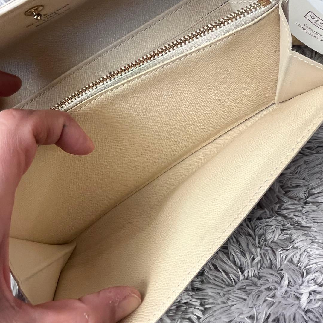 ルイヴィトン　ダミエアズール　長財布　ポルトフォイユサラ　ホワイト