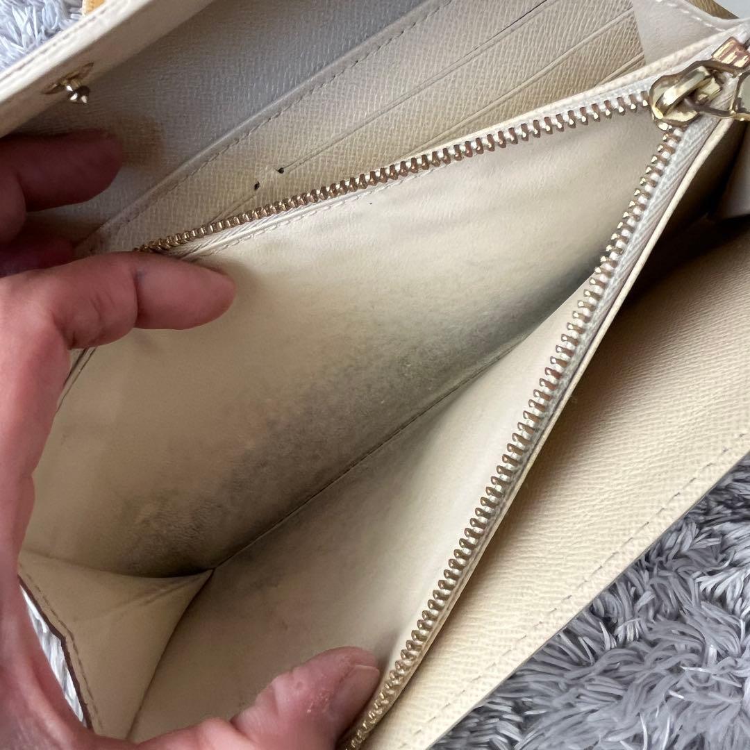 ルイヴィトン　ダミエアズール　長財布　ポルトフォイユサラ　ホワイト