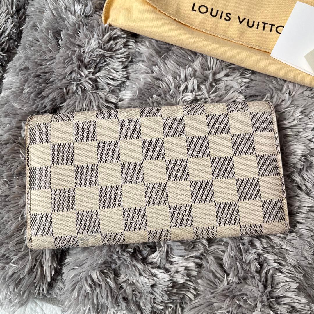 ルイヴィトン　ダミエアズール　長財布　ポルトフォイユサラ　ホワイト