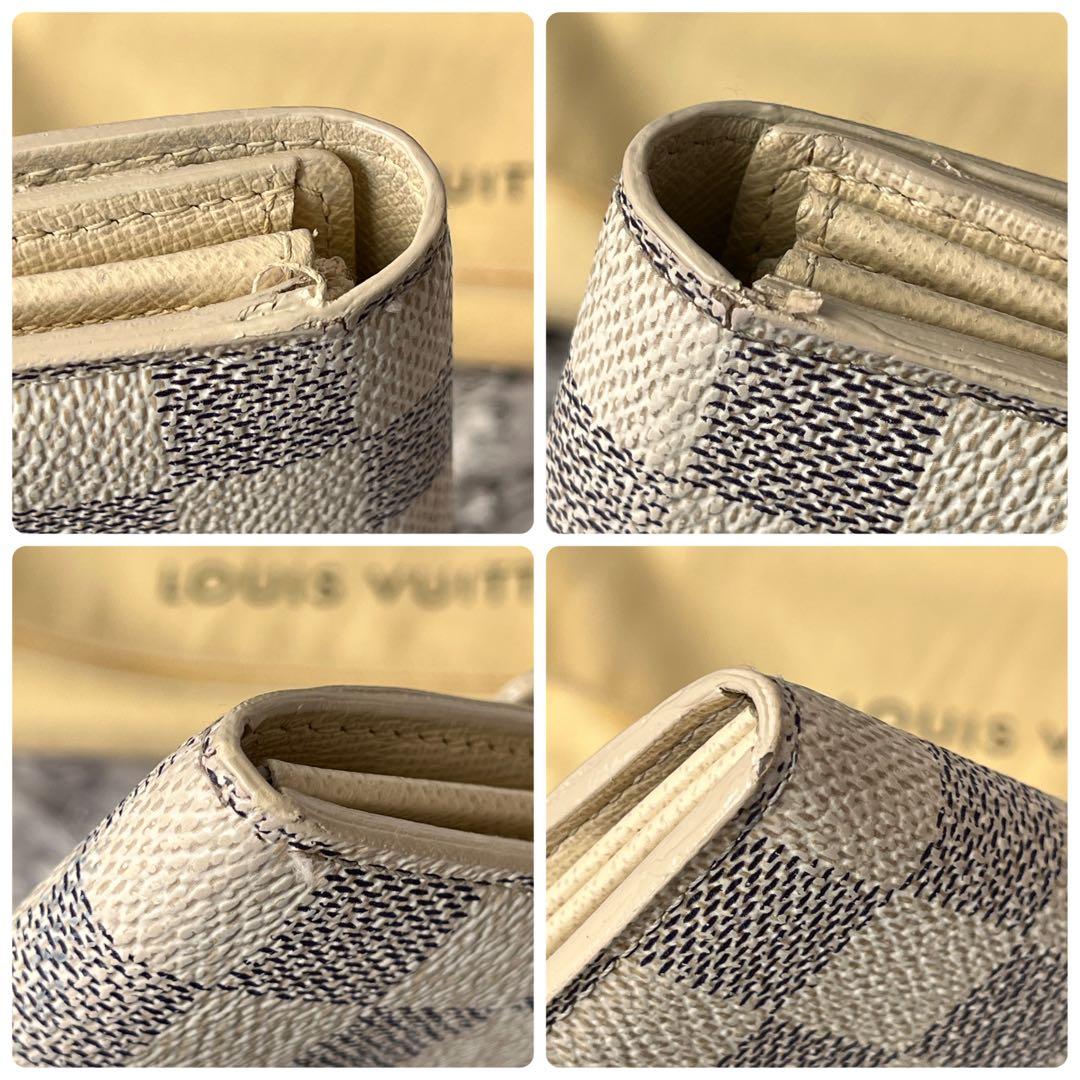 ルイヴィトン　ダミエアズール　長財布　ポルトフォイユサラ　ホワイト