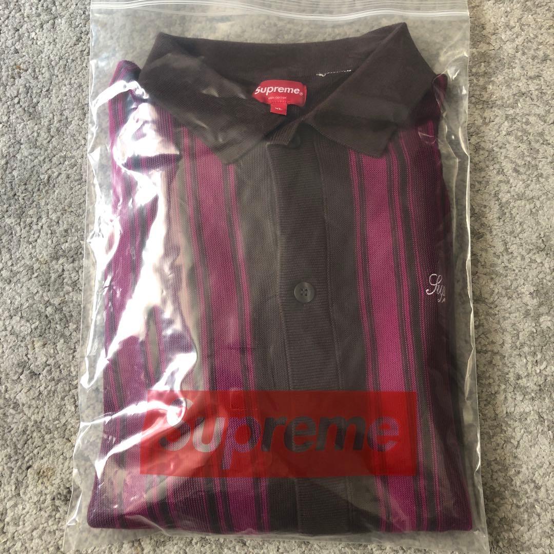 Supreme Stripe Button Up Polo XL 新品