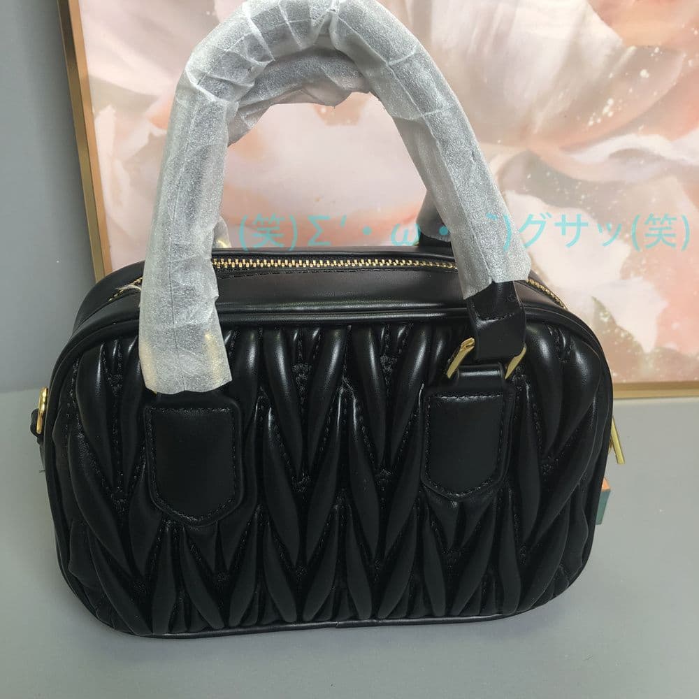 miumiu ショルダーバッグ レディース 黒 ブラック ハンドバッグ