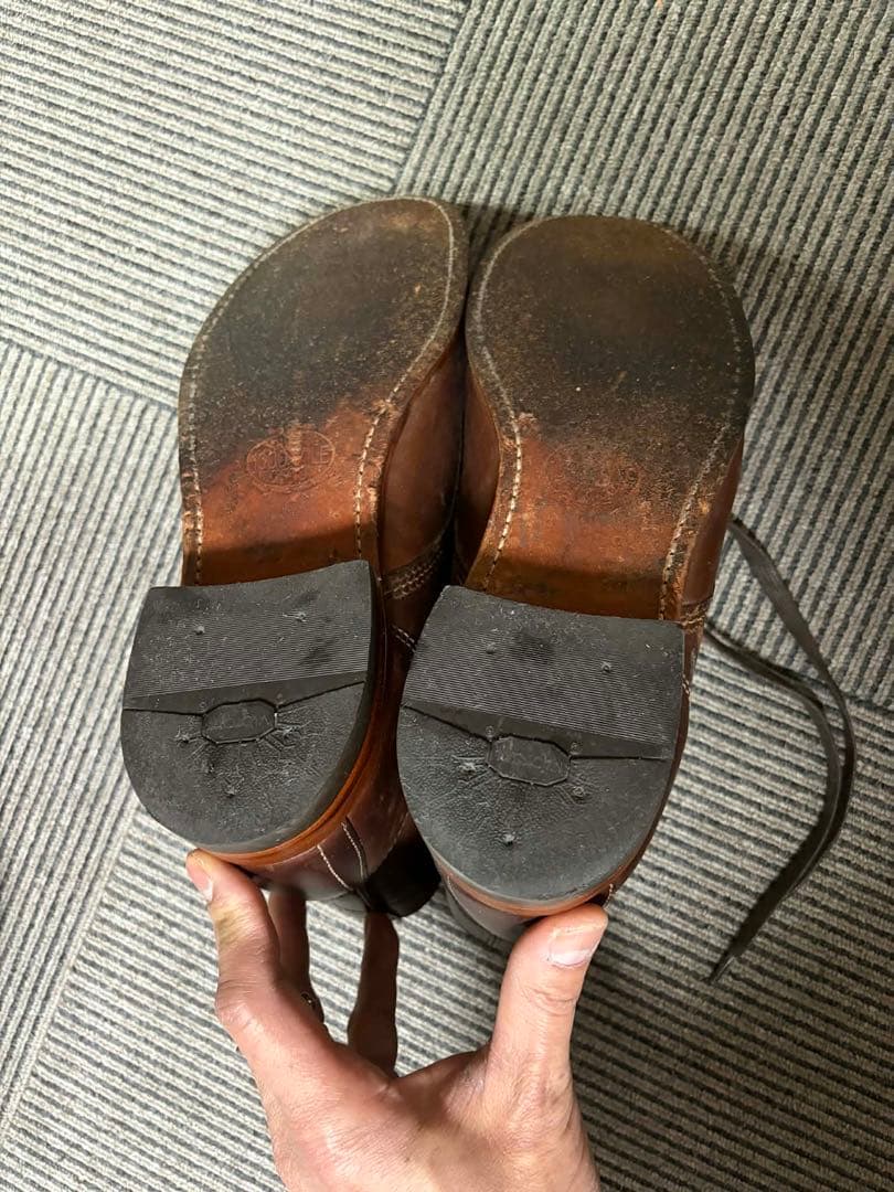 ブラウン レザー ワークブーツ