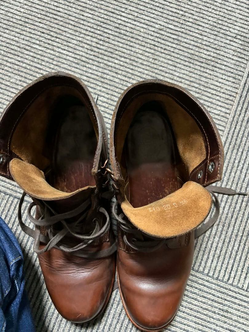 ブラウン レザー ワークブーツ