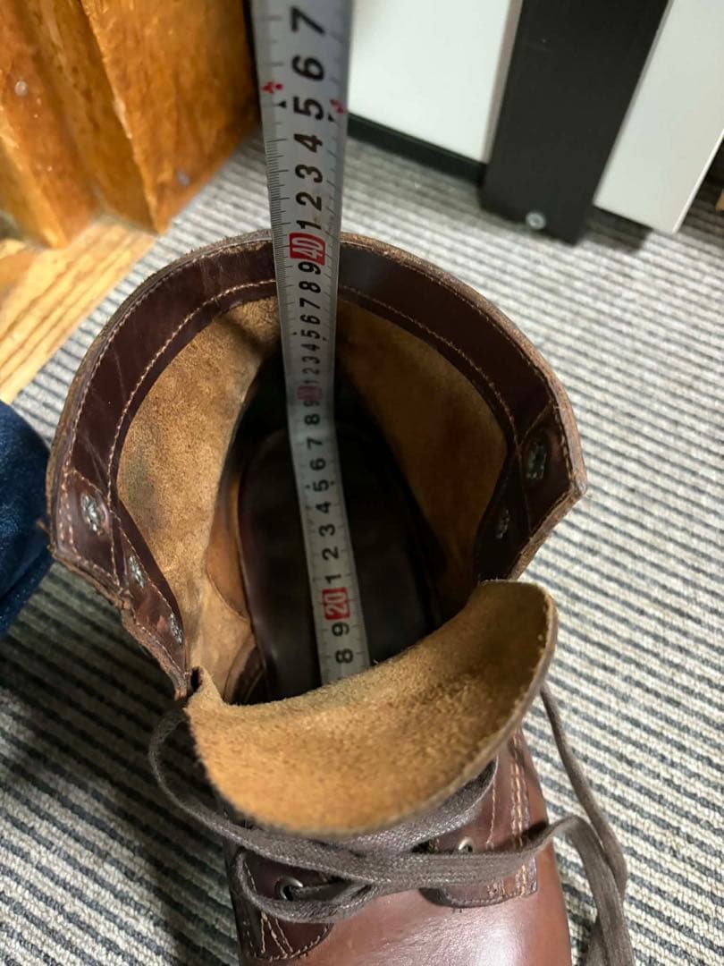 ブラウン レザー ワークブーツ