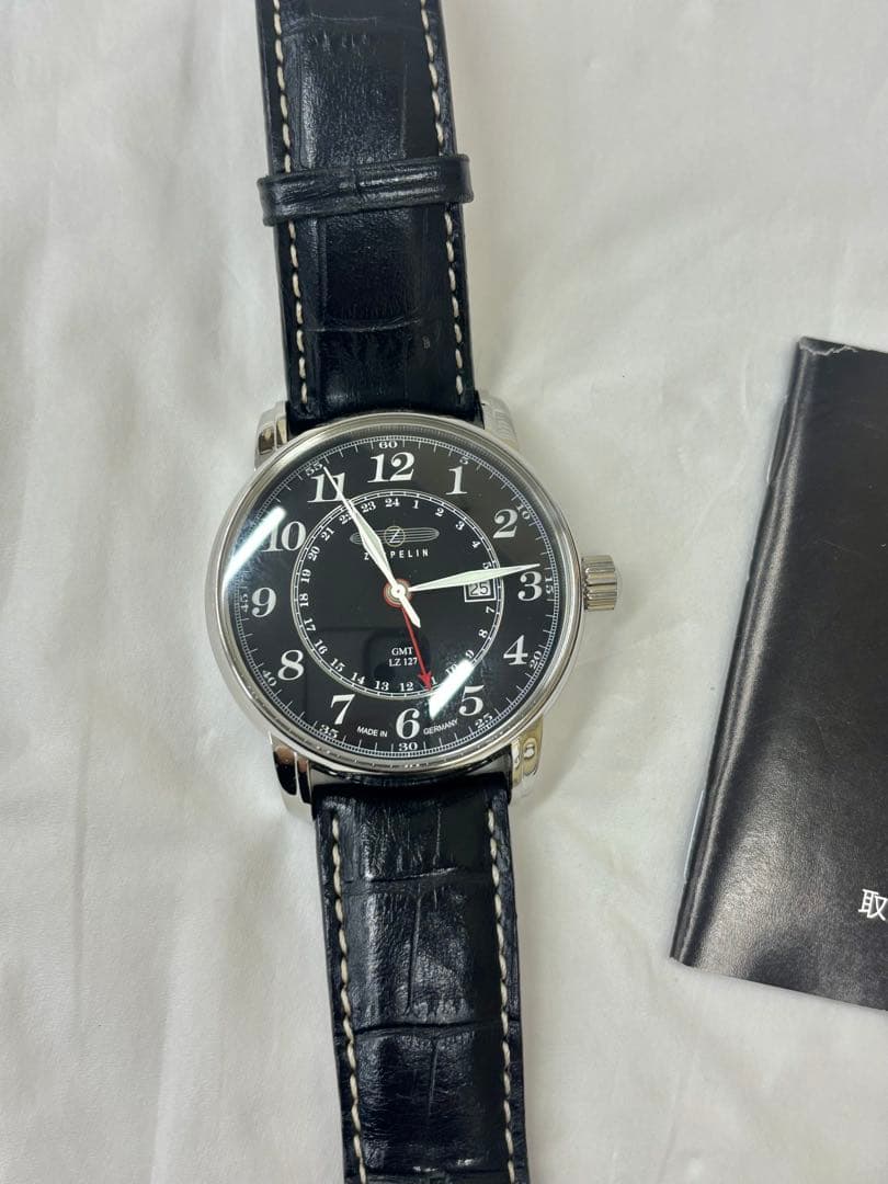 ZEPPELIN ツェッペリン　メンズ クオーツ GMT レザー ブラック