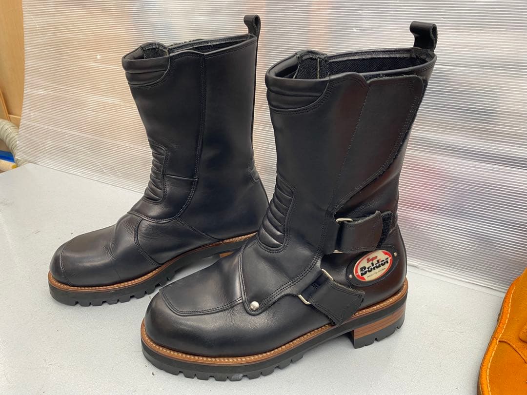 ホンダスーパーボルドール レザーブーツ 黒 26.5cmビブラムソール
