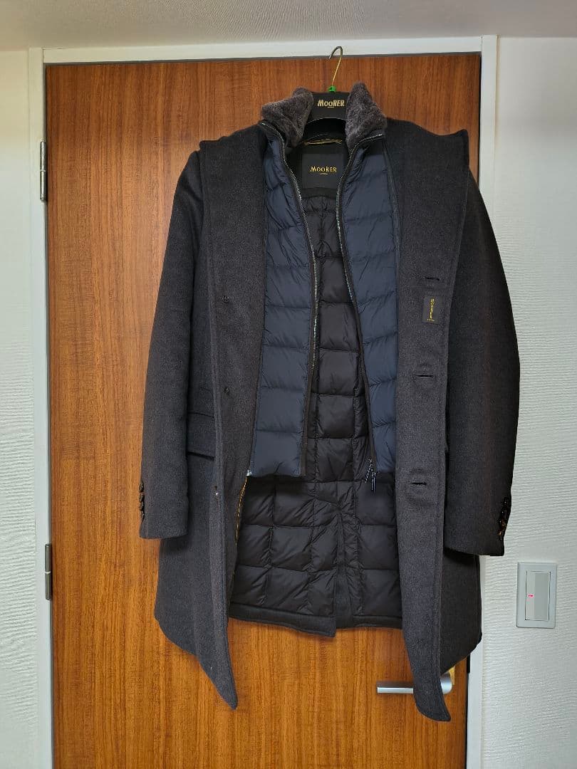 【早い者勝ち】MOORER ダークブラウン カシミヤ混ダウンコート