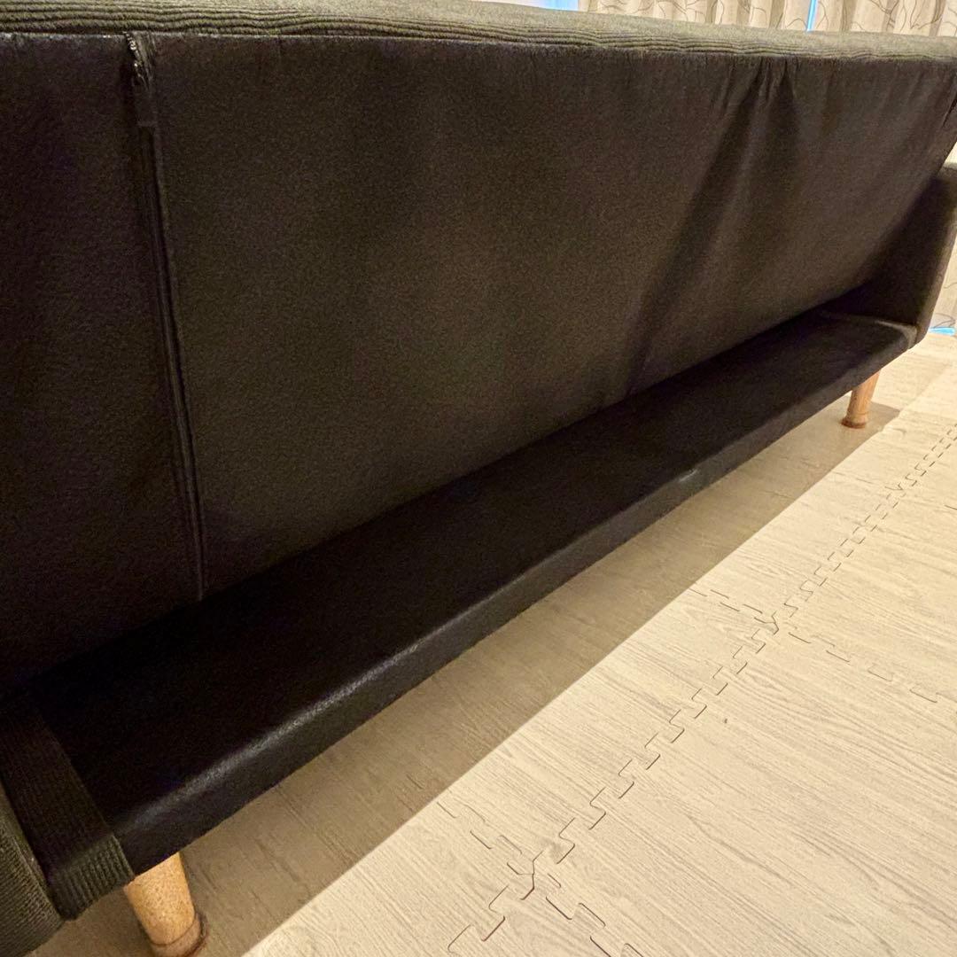 NOCE ソファーベッド グリーン コーデュロイ 3人がけ TM-190616