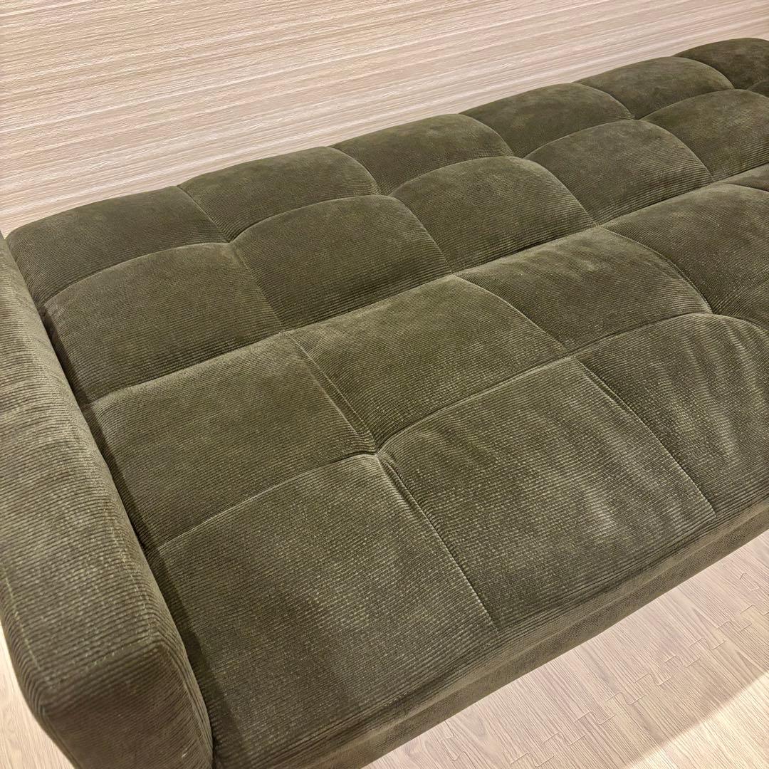 NOCE ソファーベッド グリーン コーデュロイ 3人がけ TM-190616
