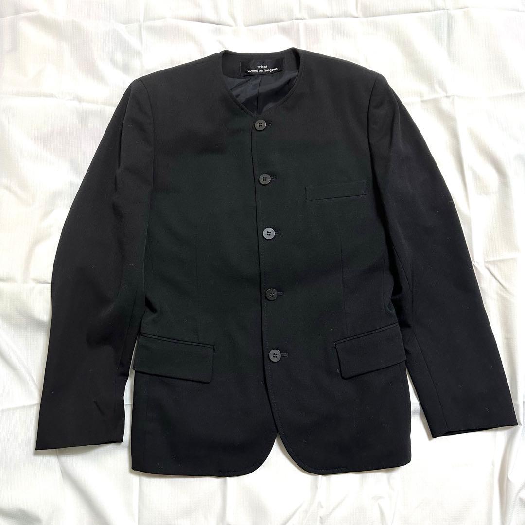 美品☆tricot コムデギャルソン☆レディース☆ノーカラージャケット☆ブラック