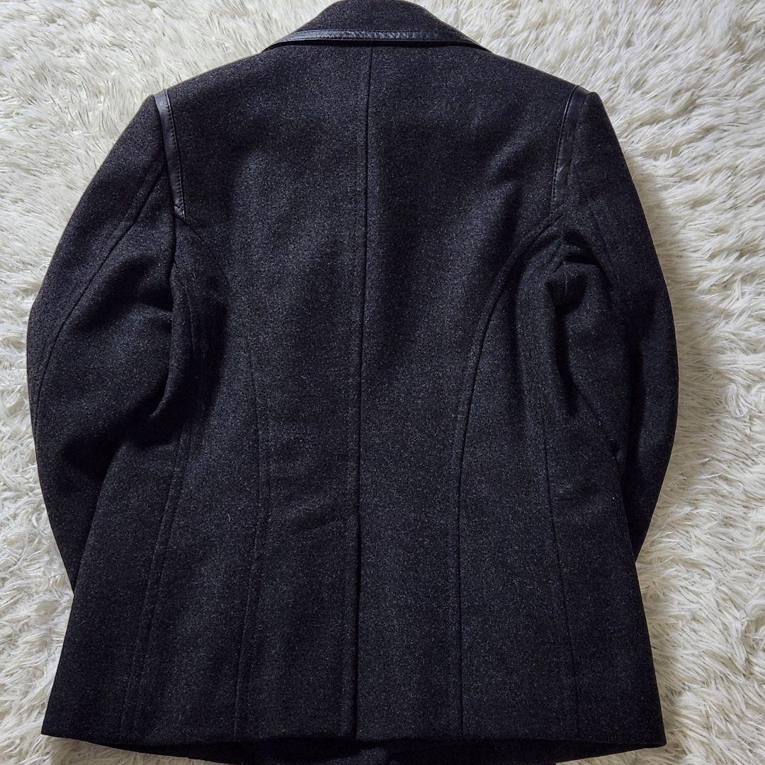 極美品✨ドルチェ&ガッバーナ ピーコート カシミヤ レザー DGエンボス