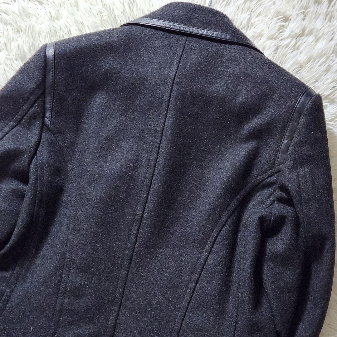 極美品✨ドルチェ&ガッバーナ ピーコート カシミヤ レザー DGエンボス