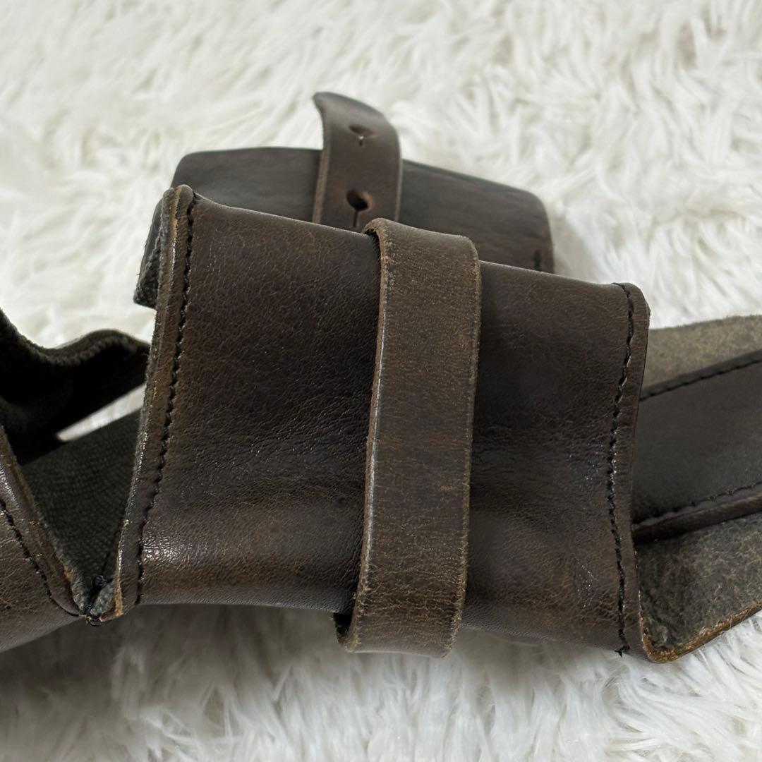 MORGAN ベルト　バンダリア　レザー　ポケット　3連　ミリタリー