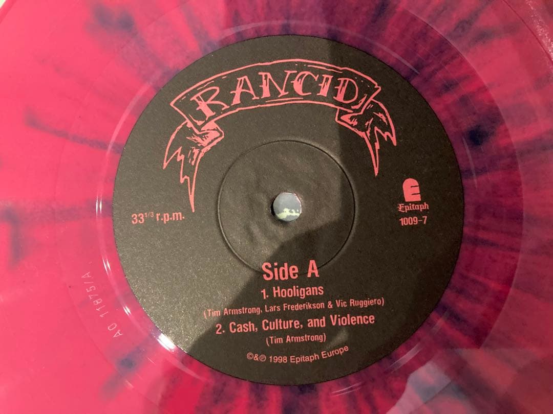 Rancid Hooligans 赤色スプラッター 12インチシングル