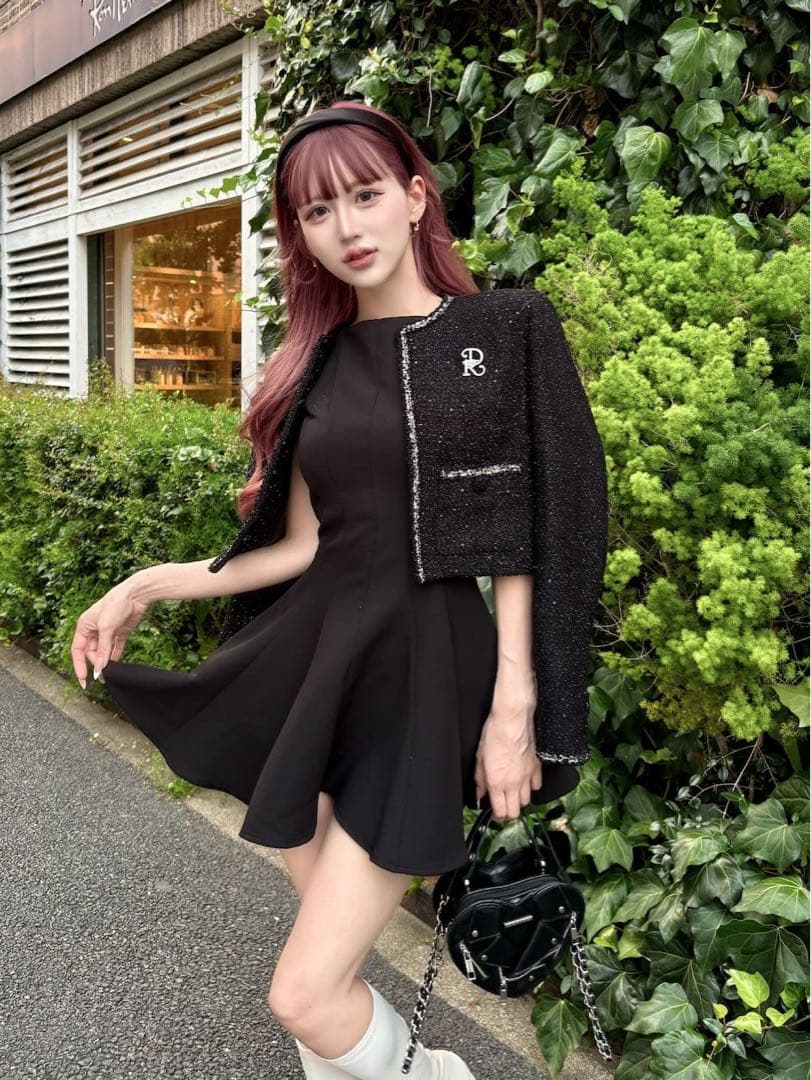 ダーリッチ スパンコールツイードジャケット BLK 新品未使用