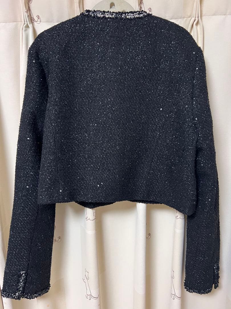 ダーリッチ スパンコールツイードジャケット BLK 新品未使用