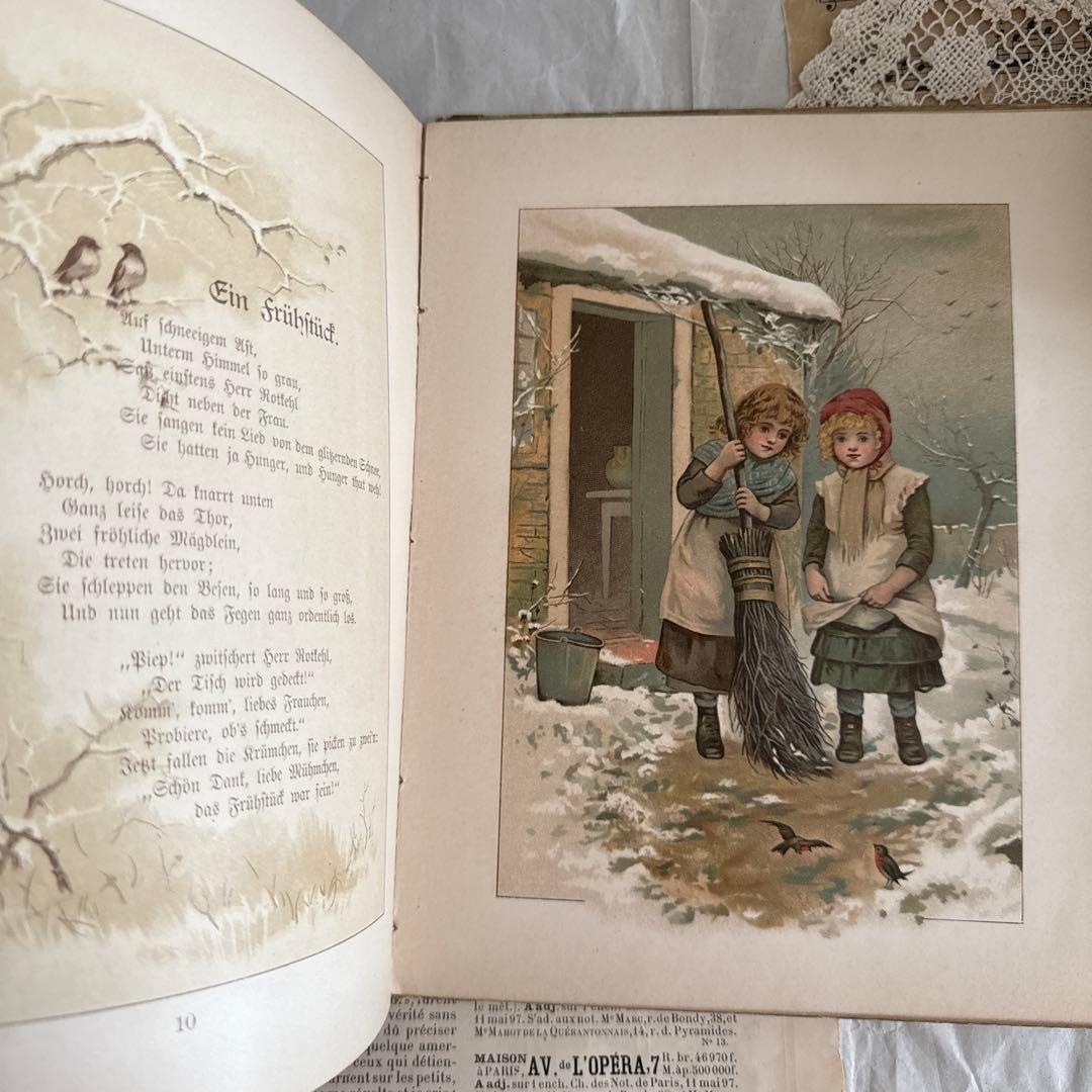 稀少アンティーク美しい挿絵ドイツ絵本　洋書ヴィクトリアン古書アーネストニースター