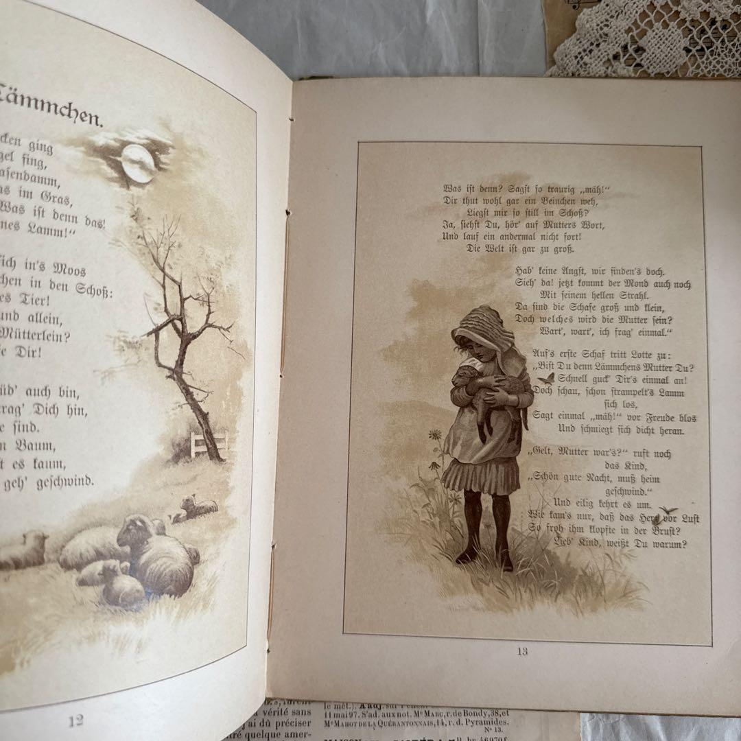 稀少アンティーク美しい挿絵ドイツ絵本　洋書ヴィクトリアン古書アーネストニースター