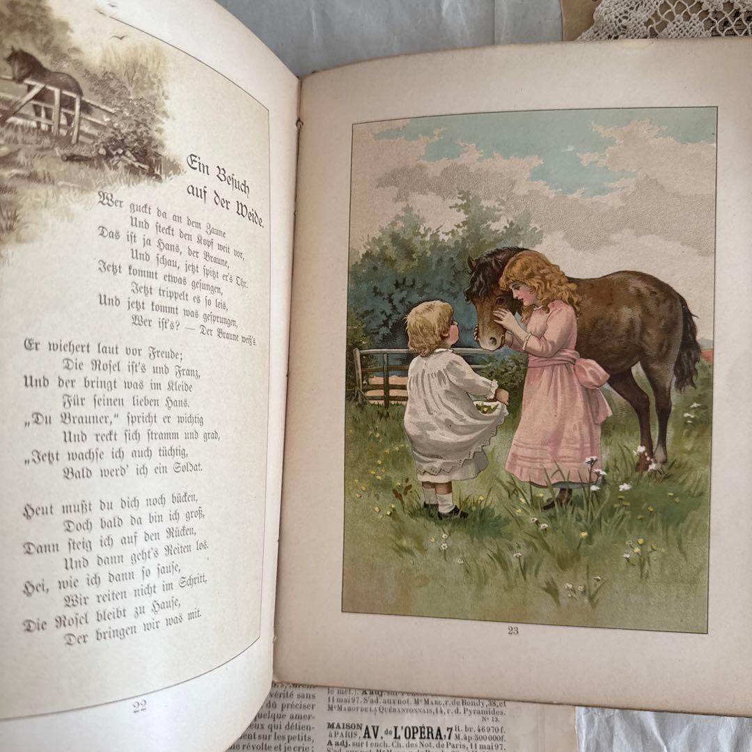稀少アンティーク美しい挿絵ドイツ絵本　洋書ヴィクトリアン古書アーネストニースター