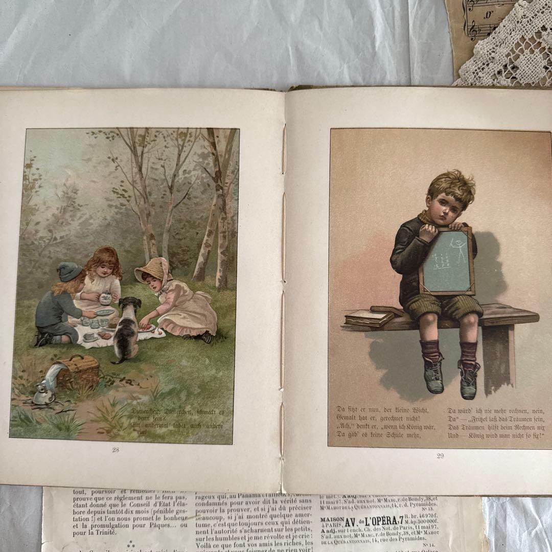 稀少アンティーク美しい挿絵ドイツ絵本　洋書ヴィクトリアン古書アーネストニースター