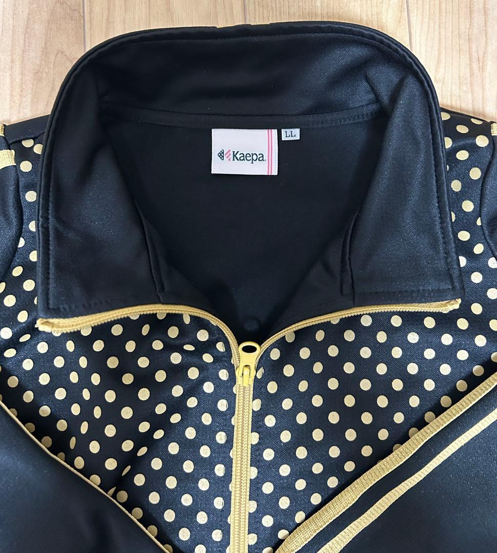 Kaepa ドット柄 ジャージジャケット LL 黒/金