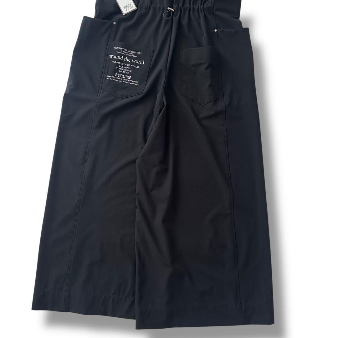 未使用級 アヤン 25SS 深V サロペット ブラック ストレッチ 38