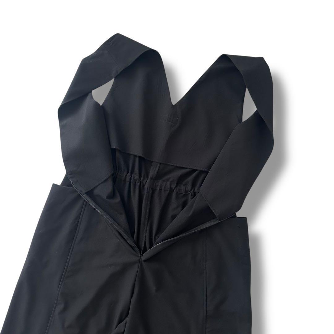 未使用級 アヤン 25SS 深V サロペット ブラック ストレッチ 38