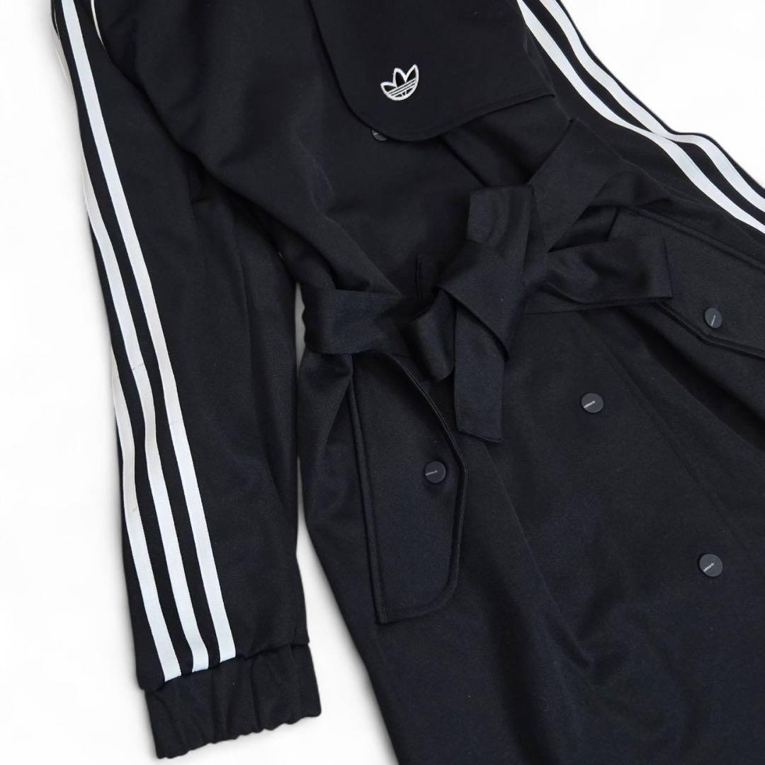 希少adidas PRIMEBLUE トレンチコート 3ストライプ トレフォイル