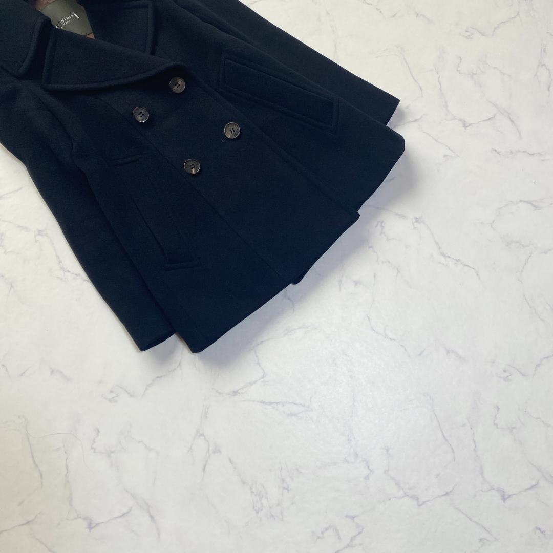 マッキントッシュロンドン カシミヤ混 ピーコート ダブル ネイビー 38