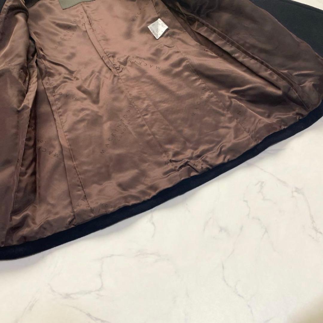 マッキントッシュロンドン カシミヤ混 ピーコート ダブル ネイビー 38