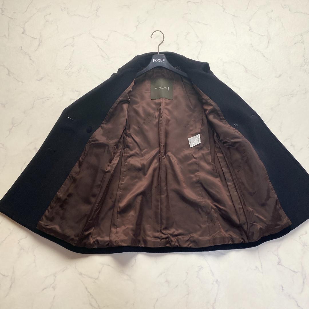 マッキントッシュロンドン カシミヤ混 ピーコート ダブル ネイビー 38