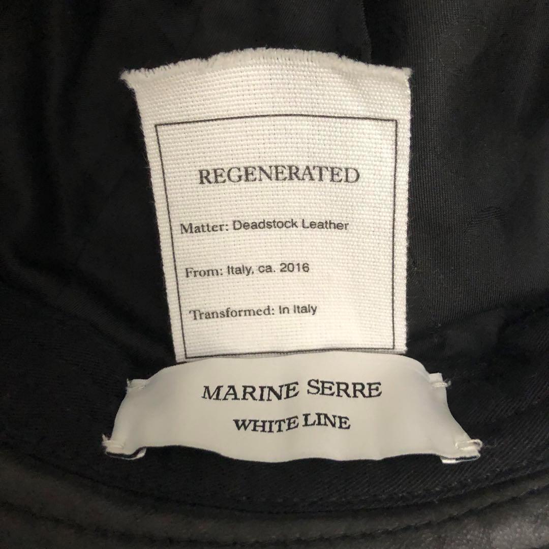 ★極美品★マリーンセル レザーバケットハット ブラック 総柄 モノグラム ロゴ