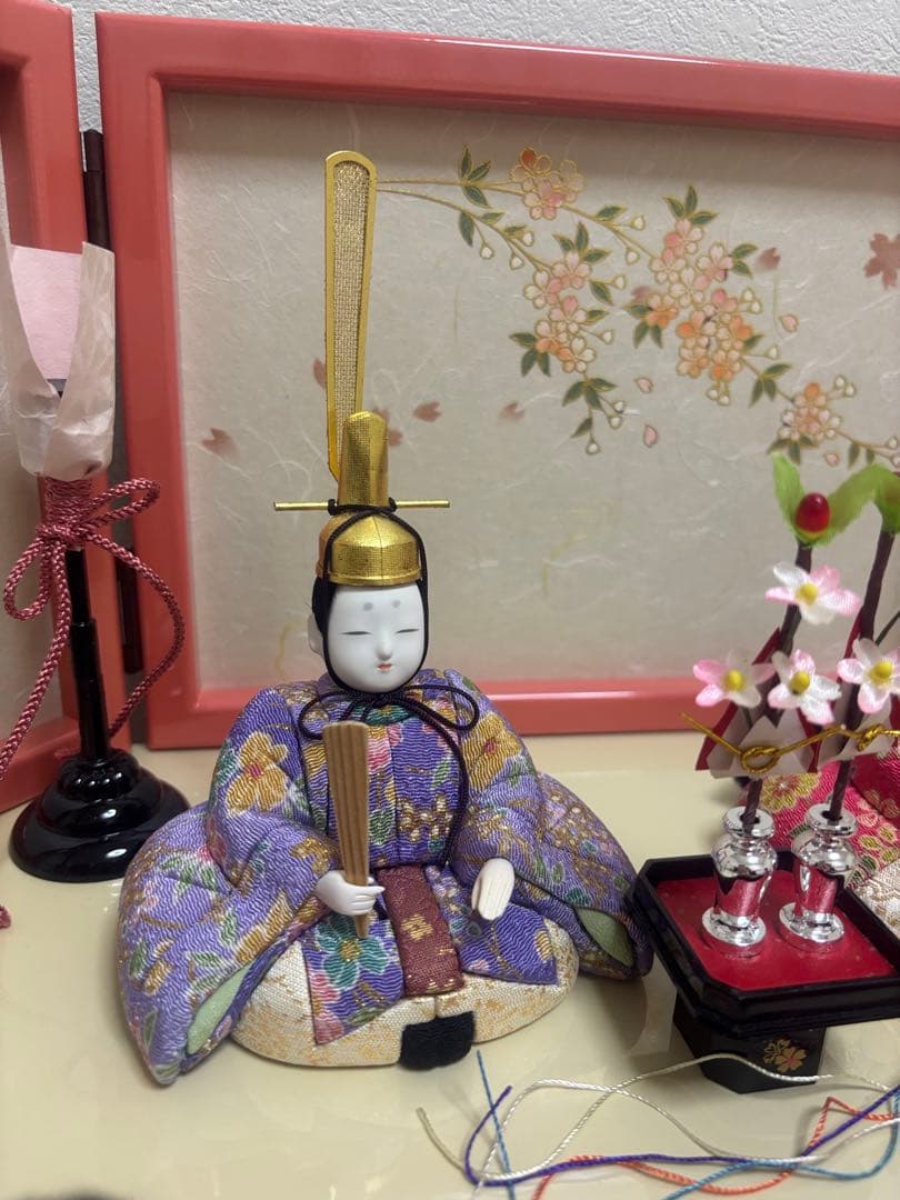 【一秀作】安土雛 五人飾り 14号（木目込人形／木村一秀／段飾り・間口45cm）