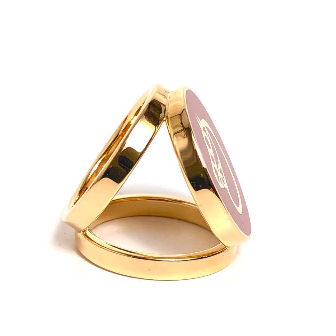 【良品】HERMES エルメス スカーフリング カマイユ 馬 ホース レッド 赤