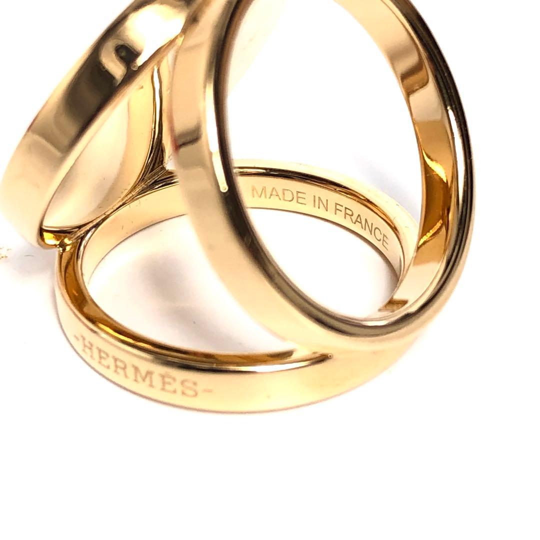 【良品】HERMES エルメス スカーフリング カマイユ 馬 ホース レッド 赤