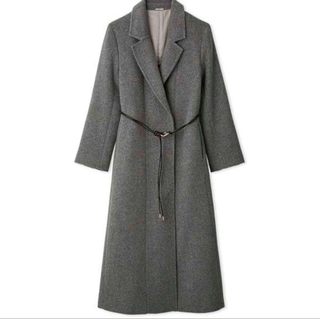 《美品》 SNIDEL ベルテッドレディコート グレー 1 ロングコート ベルト