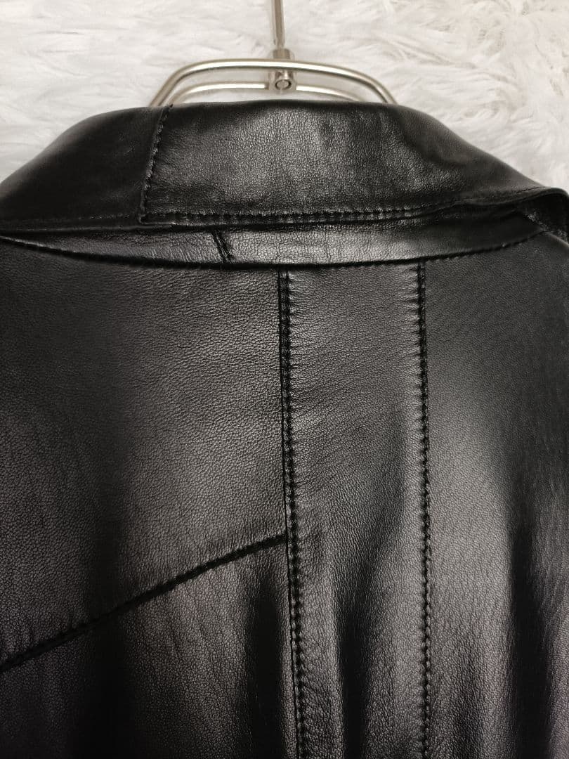 美品★ RITSUKO SHIRAHAMA レザーコート 羊革 ラムレザー 黒