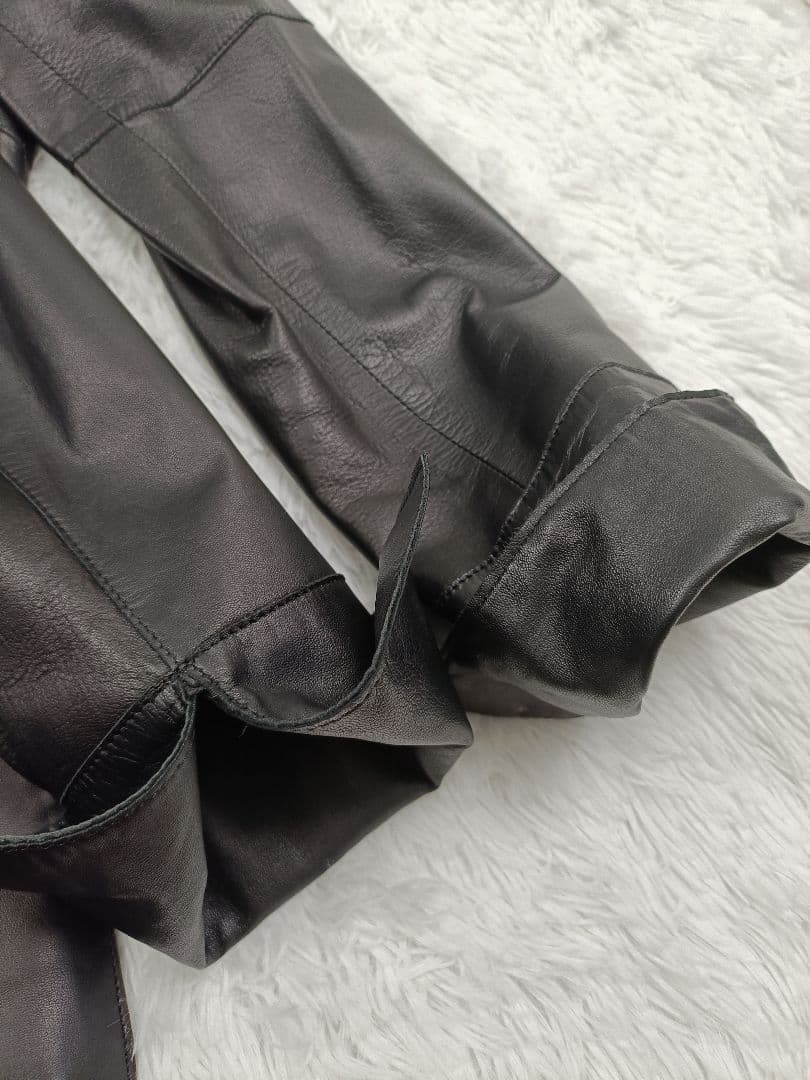 美品★ RITSUKO SHIRAHAMA レザーコート 羊革 ラムレザー 黒