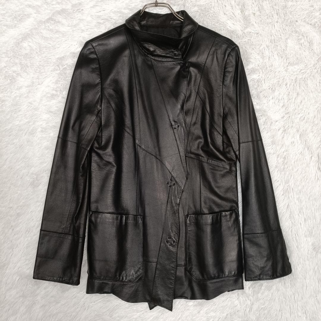 美品★ RITSUKO SHIRAHAMA レザーコート 羊革 ラムレザー 黒